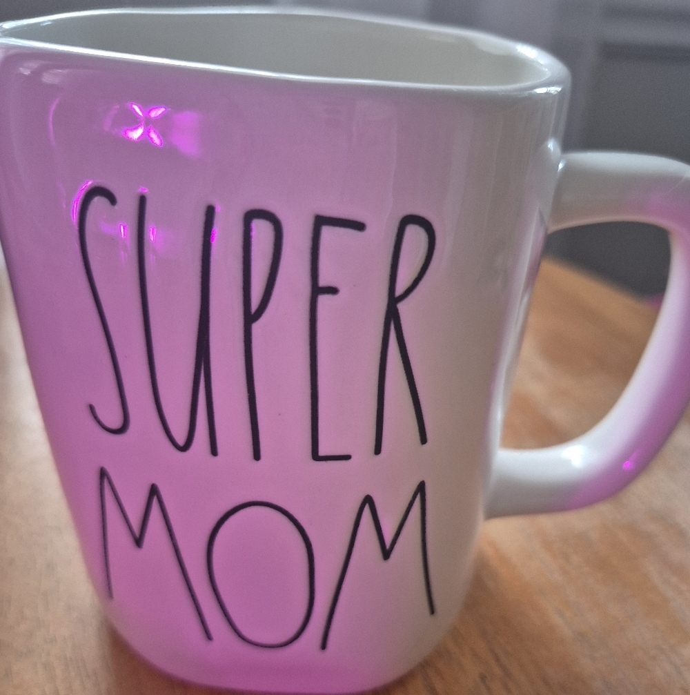 Rae Dunn White 'Super Mom' Mug